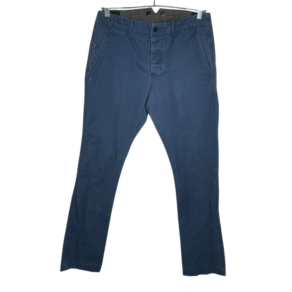 Wallace & Barnes Men's Size 31/32 Dark Blue 770 Slim Straight Leg Chino Pants